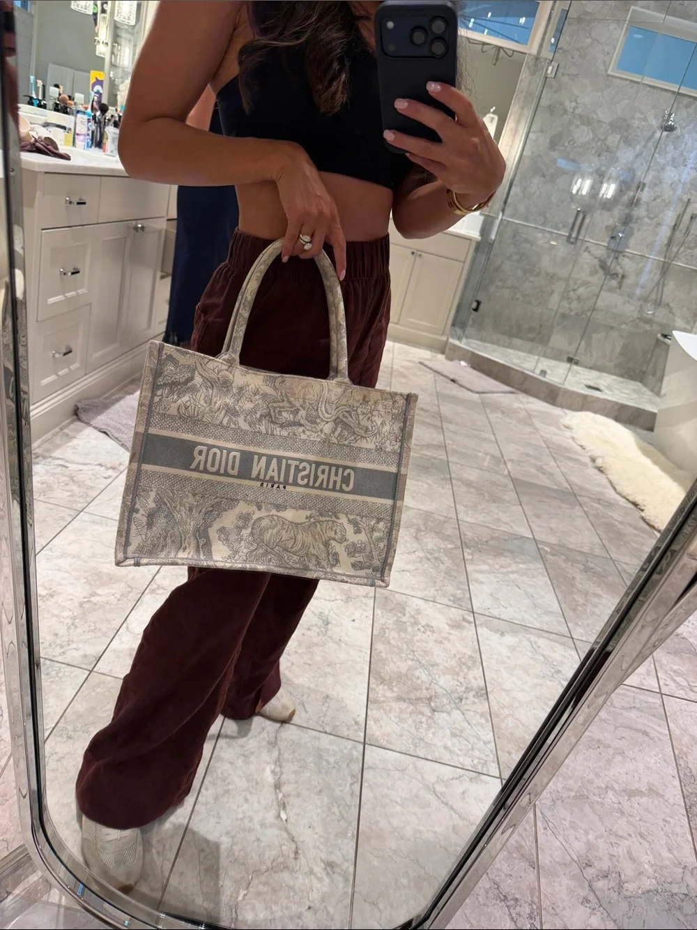 Dior Beige & Gray Christian Dior Book Tote